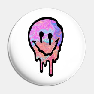 Drippy Smiley Face Pin