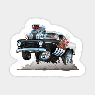 Classic 55 Hot Rod Funny Car Cartoon Magnet