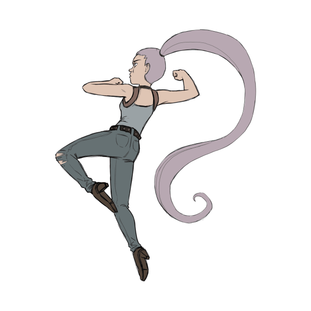 Jump Kick Battle Girl in Purple by PaperRain