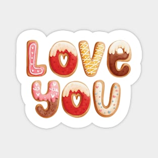 Love You Cookie Art Magnet