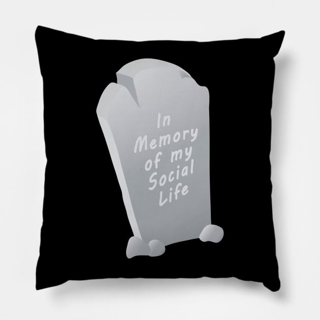 Tombstone with funny epitaph for Halloween Pillow by SPJE Illustration Photography