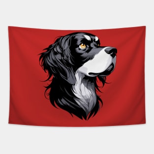 Stunning and Cool Gordon Setter Monochrome and Gold Portrait for Father's Day Tapestry