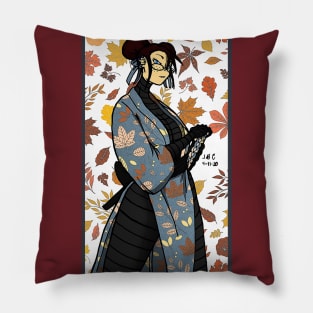 Red Bun Samurai Pillow