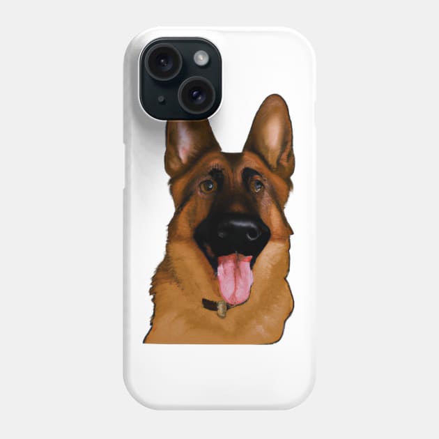 Cute German Shepherd Drawing Phone Case by Play Zoo