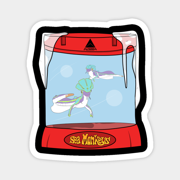 Below Zero Sea Monkeys Magnet by Slightly Animated