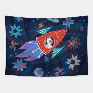 Flying Squirrel in Space Tapestry