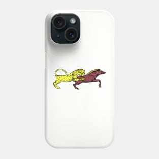 Wild cat attacks wild boar - timeless abstraction Phone Case