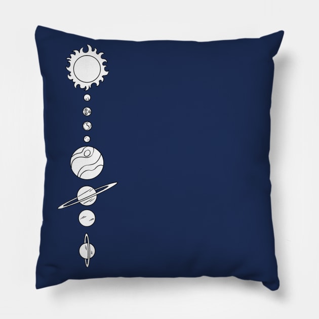 Solar System Doodle Pillow by coffeecakecafe