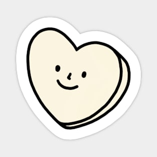 Ivory Heart with Face | Quirky Heart Magnet