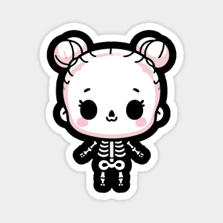 Cute Kawaii Girl Skeleton | Spooky Cute Halloween Design for Girls Magnet