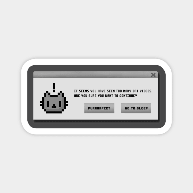 Cat Alert Message -Procrastination Kitty - Funny Geeky Computer Magnet by BlancaVidal