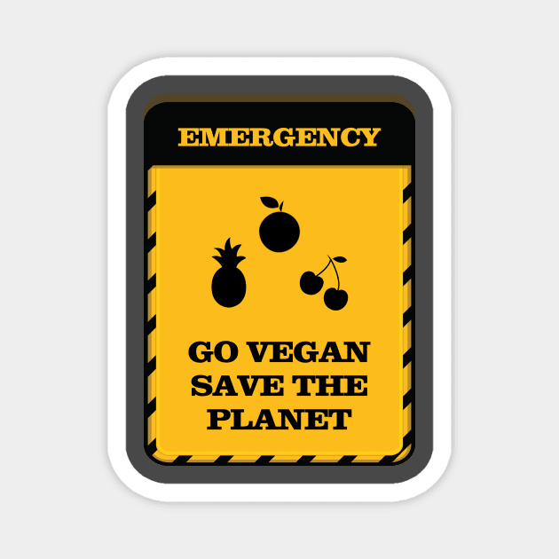 Go Vegan Magnet by JevLavigne