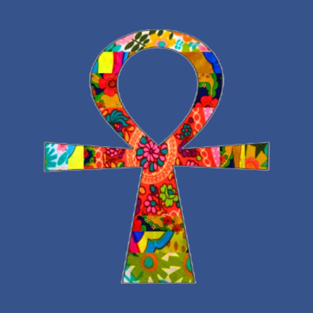 Groovy Retro Fabric Ankh by artbyomega