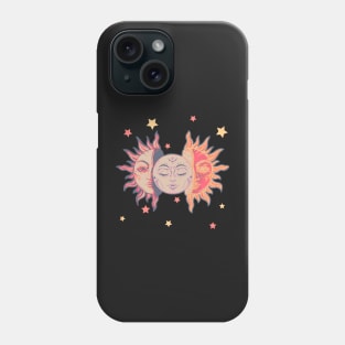 Star child of the moon and sun (black bg, matte 1 version) Phone Case