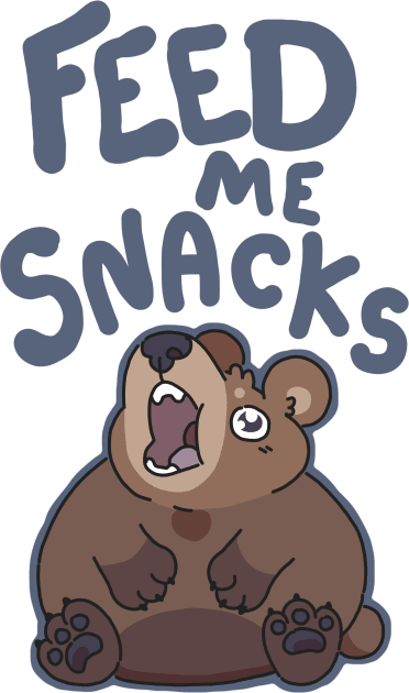 Feed Me Snacks Kids T-Shirt by goccart