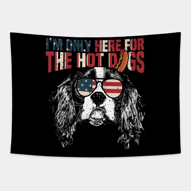 King Charles Spaniel Shirt Funny 4th of July Pup Tee Tapestry by Madfido