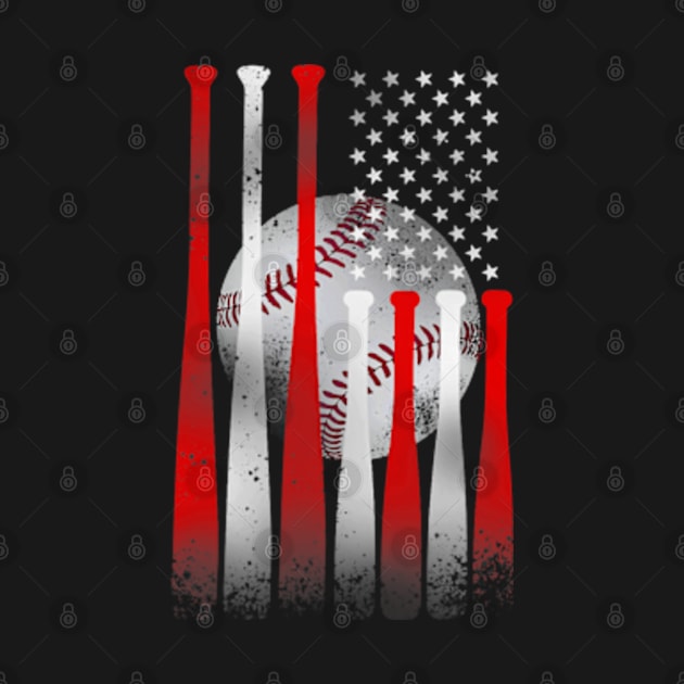 Baseball Game Team American Flag by credittee