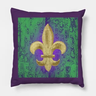 Mardi Gras Fleur de Lis Purple Green and Gold, Pillow