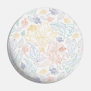 Coloful leaves and flowers on white plain background Pin