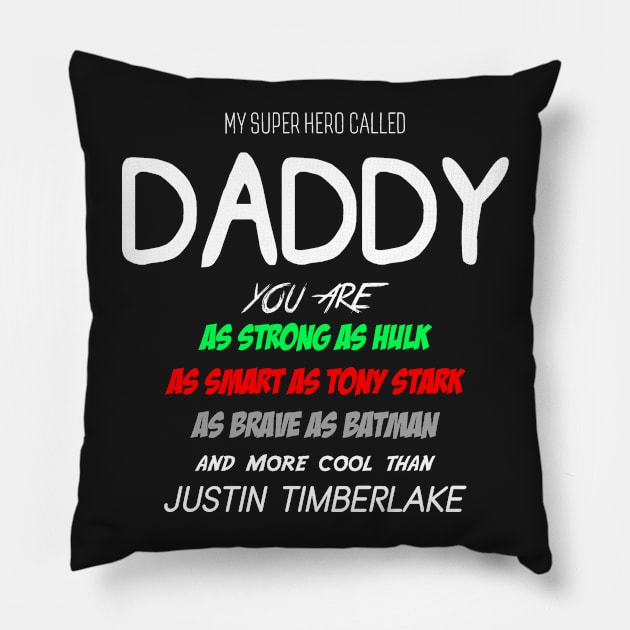 My Superhero Called Daddy Pillow by paperonithemes