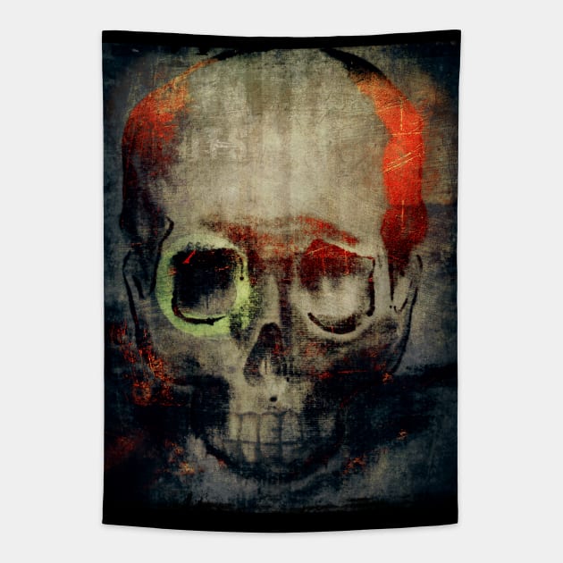 Painted Skull Art Tapestry by DyrkWyst