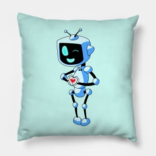 Cute Cartoon Robot, Friendly Little guy Pillow