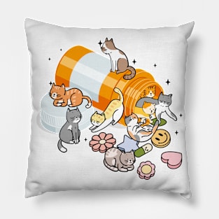 Antidepressant Cat Mental Health Awareness Psychology Wellness Gift Pillow