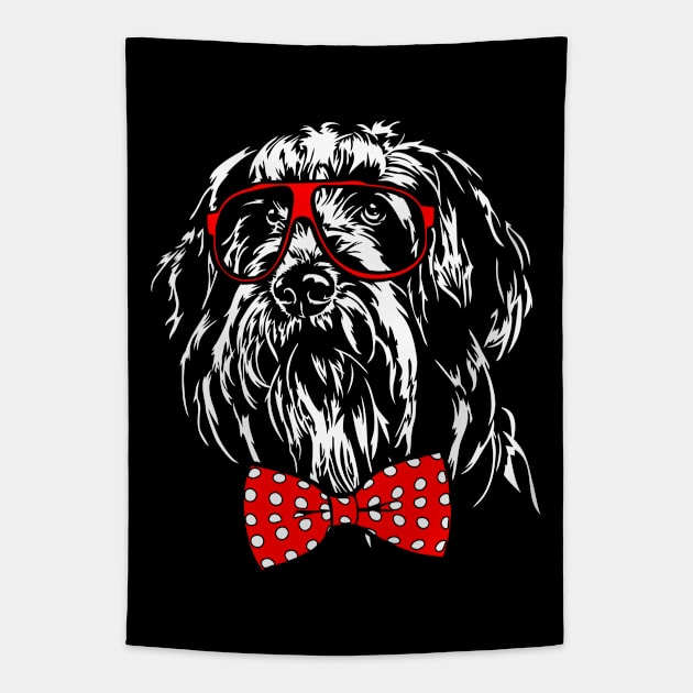 Funny Cute Bearded Collie dog mom Tapestry by wilsigns