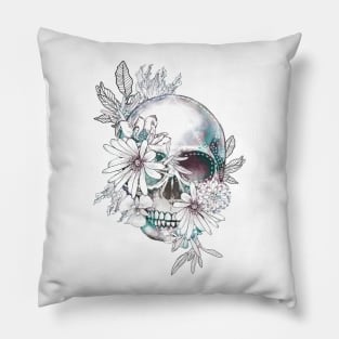 floral skull Pillow