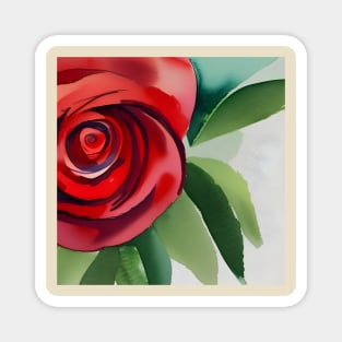 Watercolor Rose Magnet