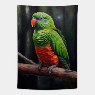 Oil Paint Hyperrealism: Amazing Zoo Coconut Lorikeet Tapestry