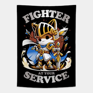 Fighter's Call - Cat Gamer Tapestry