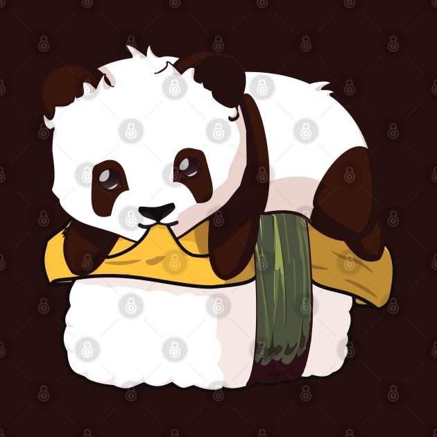 Panda on a tamago sushi by Myanko