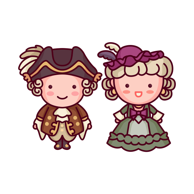 Kawaii King Louie XVI & Marie Antoinette Characters by SLAG_Creative