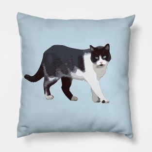 Black and White Cat Tuxedo Pillow