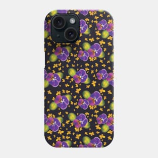 Dark Floral Violet Pattern Phone Case