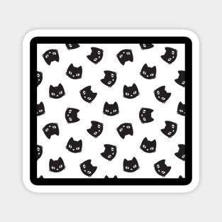 Pattern black cute cats lover Magnet