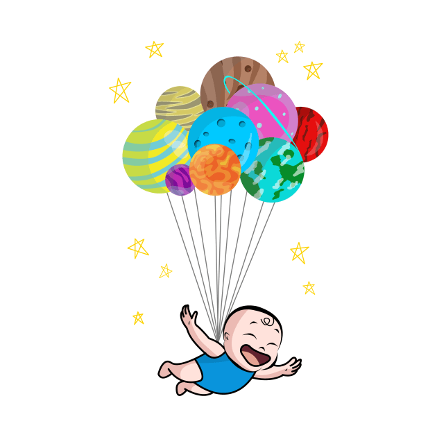 Cute Smiling Baby Boy Future Astronaut And Planets by 4U2NV-LDN