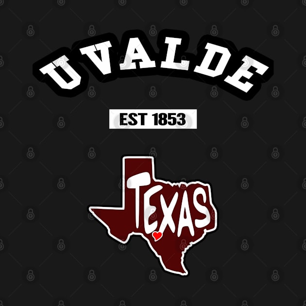 🤠 Uvalde Texas Strong, Lone Star State of Texas Map, City Pride by Pixoplanet