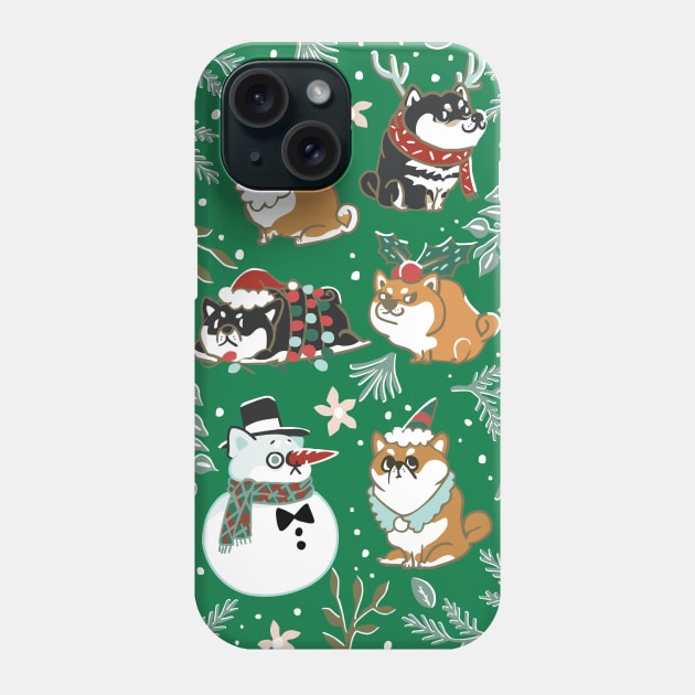 Christmas Shiba Inu Phone Case by huebucket