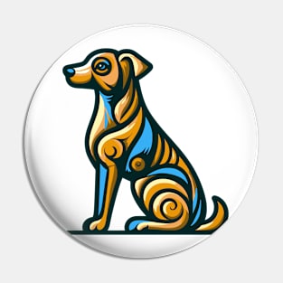 Pop art dog illustration. cubism illustration of a dog Pin