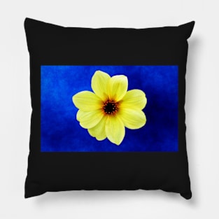 Yellow Dahlia Flower Pillow