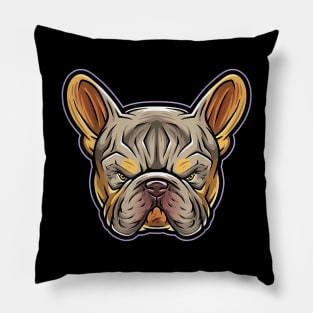 Lilac tri Frenchie Head French Bulldog Exotic Dog Pillow