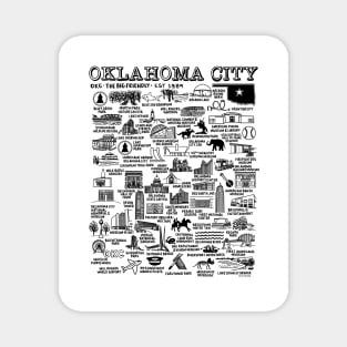 Oklahoma City Map Art Magnet