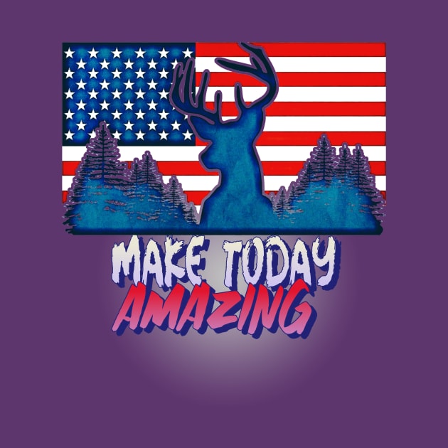 Make Today Amazing (Buck deerhead American Flag) by PersianFMts