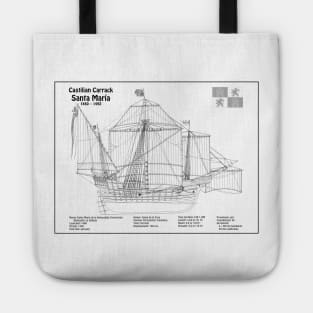 Santa Maria ship - Christopher Columbus Carrack Nau 15th century - BD Tote