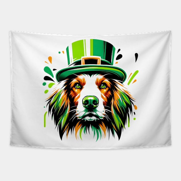 Nederlandse Kooikerhondje's Saint Patrick's Day Parade Tapestry by ArtRUs