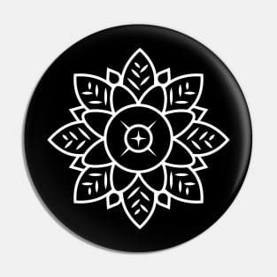 Flower Line Art Design Pin