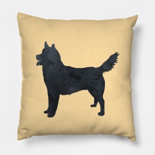 Husky Black Silhouette Art Pillow