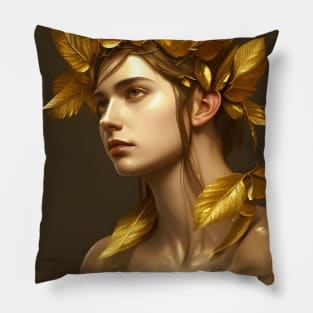 Golden Leaf Crown Pillow